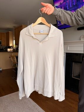 Zara Light Beige Collared Long Sleeve Sweater
